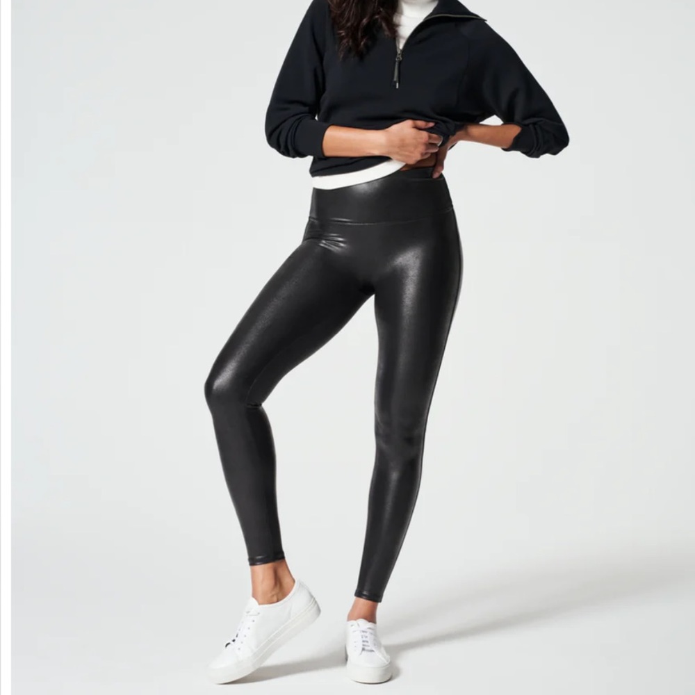 Spanx Faux Leather Leggings Black